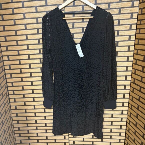 White House Black Market Black Cheetah Print‎ Shift Dress Size Small - Picture 1 of 8